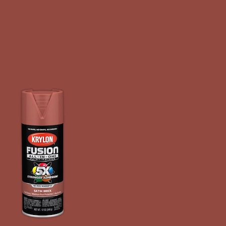 Short Cuts Krylon Fusion All-In-One Satin Brick Paint+Primer Spray Paint 12 oz K02733007